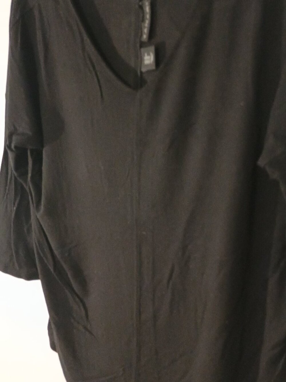 Tahari Black Modal Spandex V-Neck Dolman Sleeve Tunic Top Women’s M Soft - Picture 4 of 8
